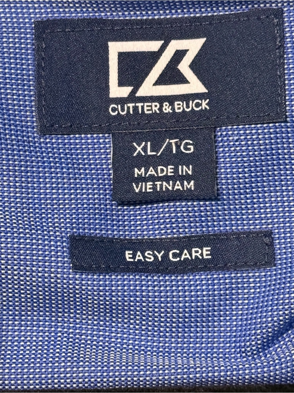 Cutter & Buck Mens XL Blue Button Down Dress Shirt Easy Care Long Sleeve - Picture 6 of 7